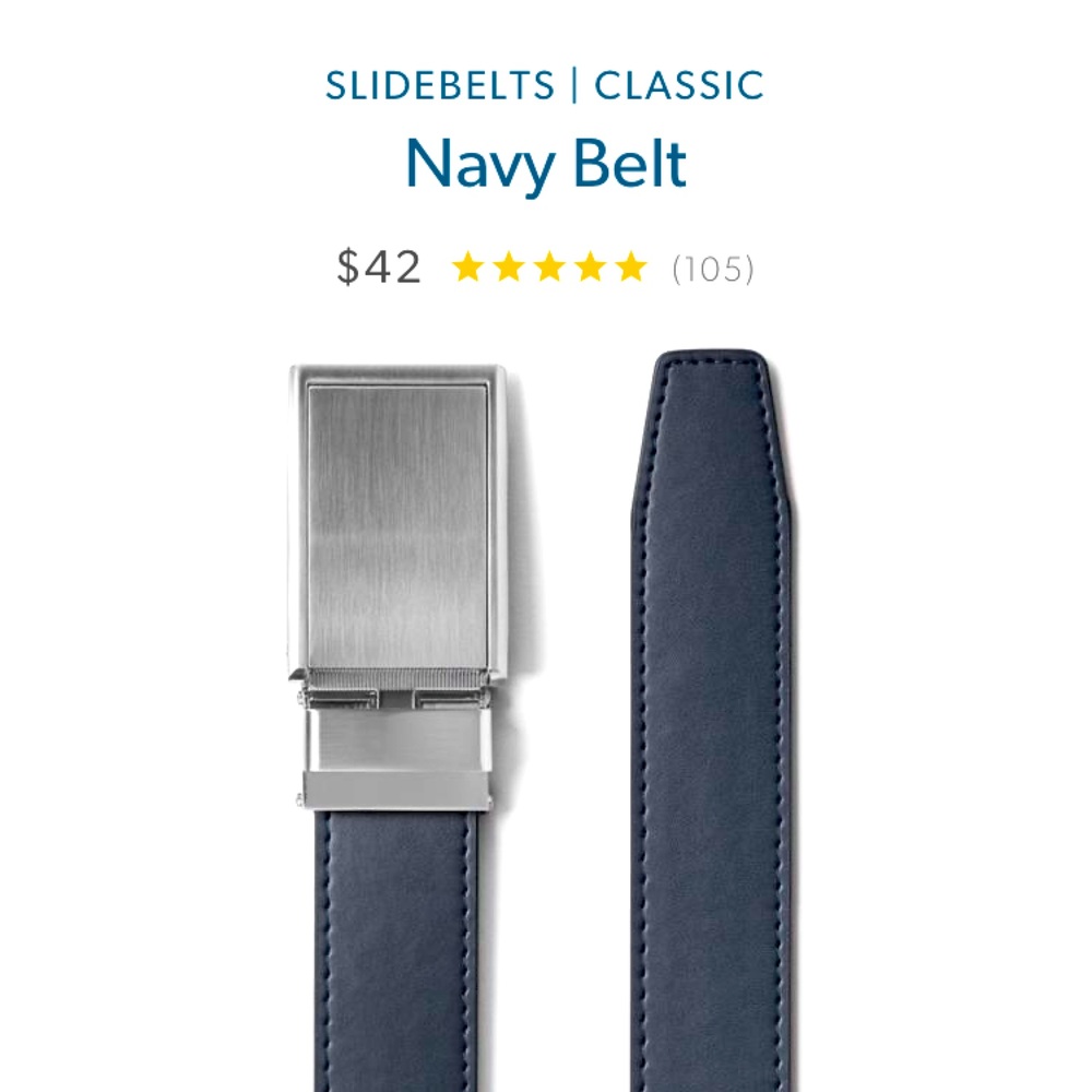 Brand New Classic Navy Slidebelt
